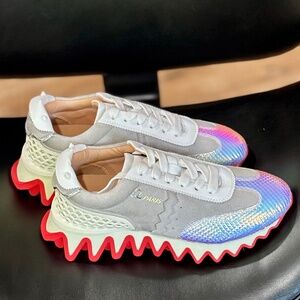 Red Bottom Luxury-Inspired Iridescent Sneakers 7.5 38